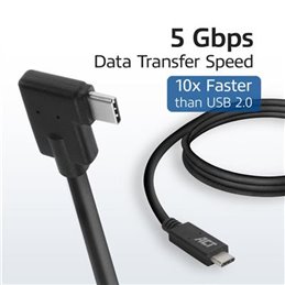 ACT |  USB-C to USB-C Angled Connection Cable, 1m