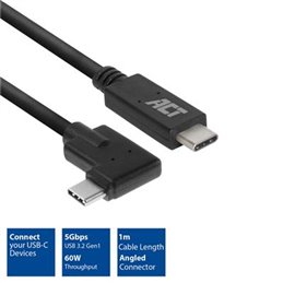 ACT |  USB-C to USB-C Angled Connection Cable, 1m