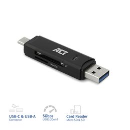 ACT USB-C/USB-A 3.0 card reader