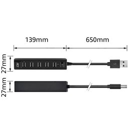 ACT USB hub 7 poorts, aan/uit-schakelaar
