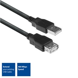 ACT USB 2.0 verlengkabel A male - A female 1,8 meter